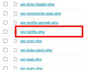 wp-config.phpをクリック